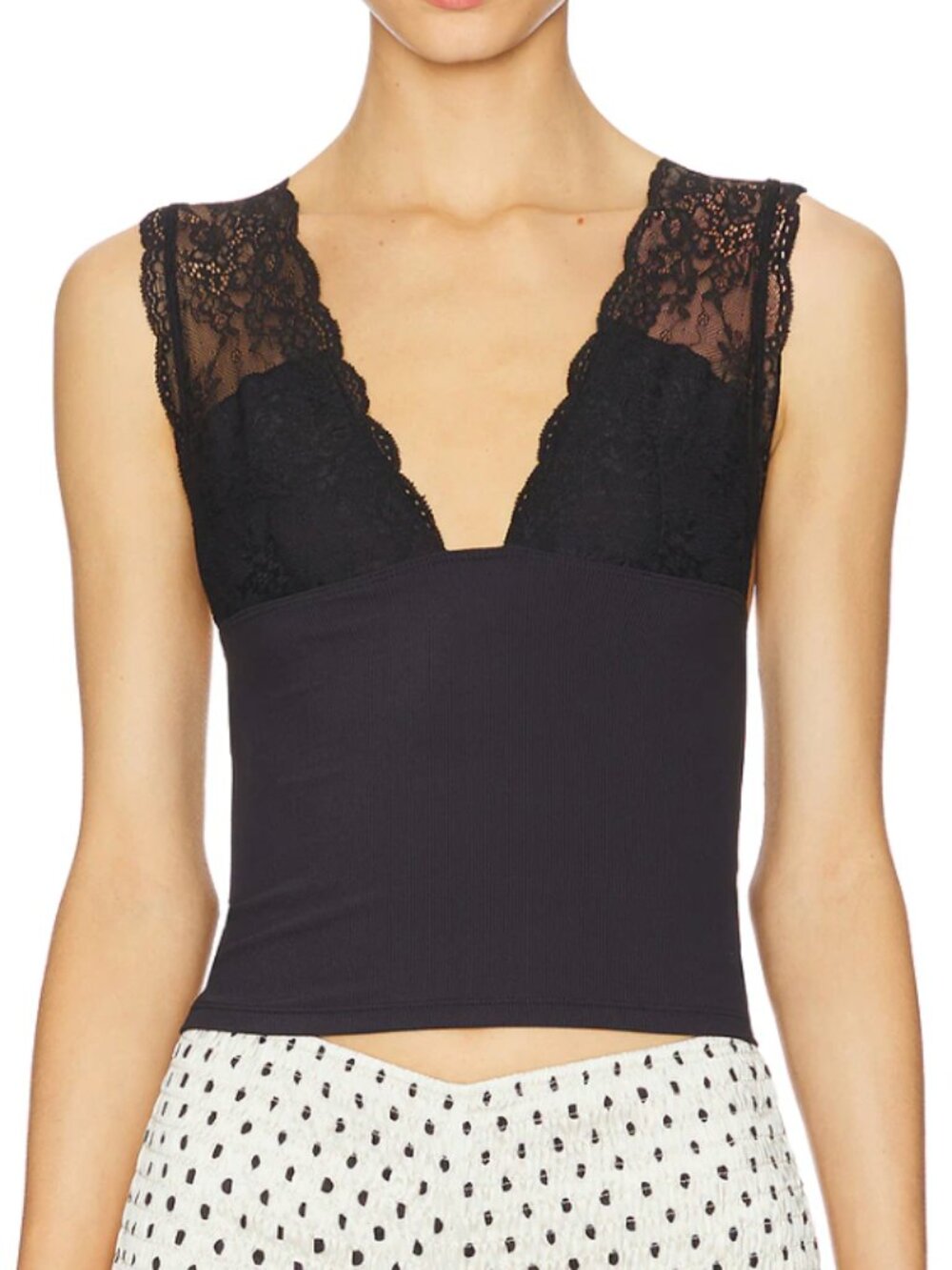 NWT! Free People Intimately Power Play Black Lace V-Neck Camisole Size: XS